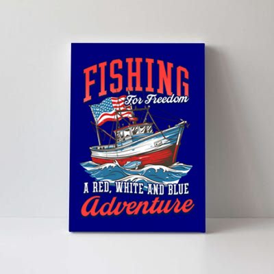 A Red White And Blue Adventure Design Patriotic Fishing Gift Canvas