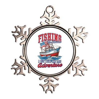 A Red White And Blue Adventure Design Patriotic Fishing Gift Metallic Star Ornament