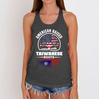 American Raised With Taiwanese Roots Taiwan Taiwanese Flag Gift Women's Knotted Racerback Tank