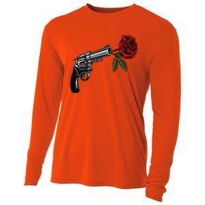 A Revolver With A Rose For Gun Lovers 2nd Adt 2a Gift Cooling Performance Long Sleeve Crew