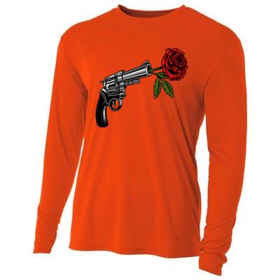 A Revolver With A Rose For Gun Lovers 2nd Adt 2a Gift Cooling Performance Long Sleeve Crew