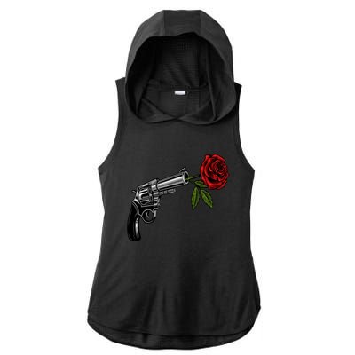 A Revolver With A Rose For Gun Lovers 2nd Adt 2a Gift Ladies PosiCharge Tri-Blend Wicking Draft Hoodie Tank