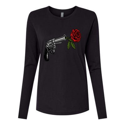 A Revolver With A Rose For Gun Lovers 2nd Adt 2a Gift Womens Cotton Relaxed Long Sleeve T-Shirt