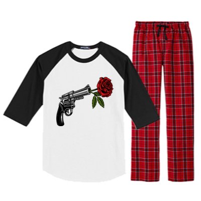 A Revolver With A Rose For Gun Lovers 2nd Adt 2a Gift Raglan Sleeve Pajama Set