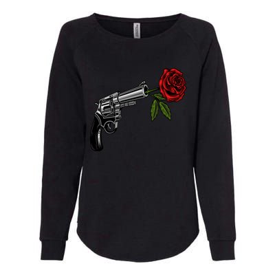 A Revolver With A Rose For Gun Lovers 2nd Adt 2a Gift Womens California Wash Sweatshirt