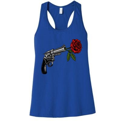 A Revolver With A Rose For Gun Lovers 2nd Adt 2a Gift Women's Racerback Tank