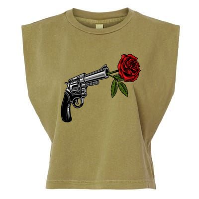 A Revolver With A Rose For Gun Lovers 2nd Adt 2a Gift Garment-Dyed Women's Muscle Tee