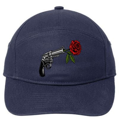 A Revolver With A Rose For Gun Lovers 2nd Adt 2a Gift 7-Panel Snapback Hat