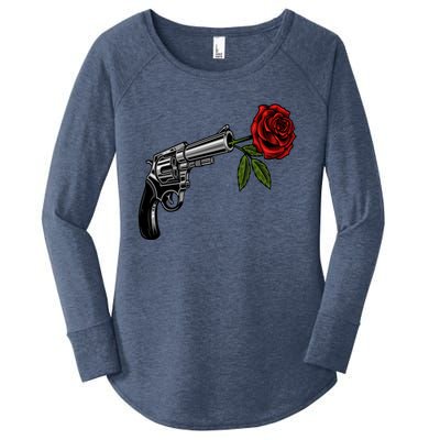 A Revolver With A Rose For Gun Lovers 2nd Adt 2a Gift Women's Perfect Tri Tunic Long Sleeve Shirt