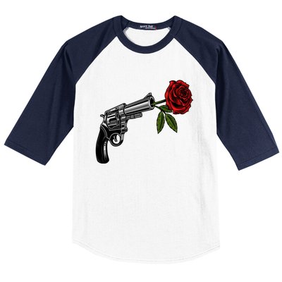 A Revolver With A Rose For Gun Lovers 2nd Adt 2a Gift Baseball Sleeve Shirt