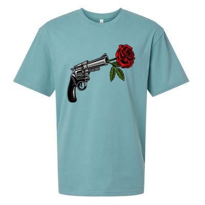 A Revolver With A Rose For Gun Lovers 2nd Adt 2a Gift Sueded Cloud Jersey T-Shirt