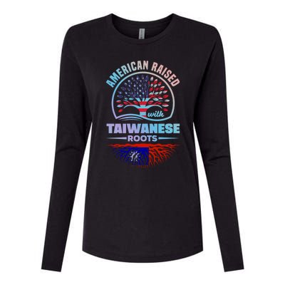 American Raised With Taiwanese Roots Taiwan Taiwanese Flag Meaningful Gift Womens Cotton Relaxed Long Sleeve T-Shirt