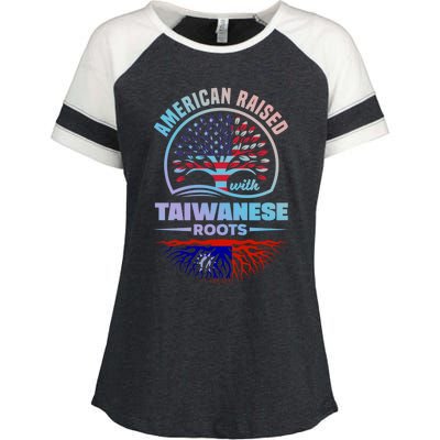 American Raised With Taiwanese Roots Taiwan Taiwanese Flag Meaningful Gift Enza Ladies Jersey Colorblock Tee