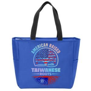 American Raised With Taiwanese Roots Taiwan Taiwanese Flag Meaningful Gift Zip Tote Bag