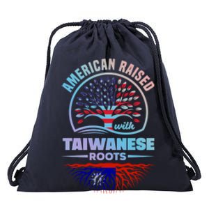 American Raised With Taiwanese Roots Taiwan Taiwanese Flag Meaningful Gift Drawstring Bag