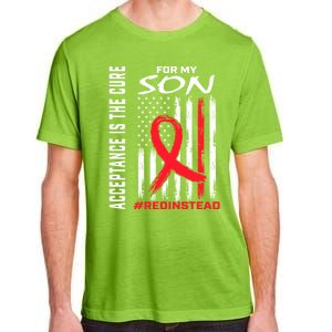 Acceptance Redinstead Wear Red Instead Autism Son Usa Flag Cute Gift Adult ChromaSoft Performance T-Shirt