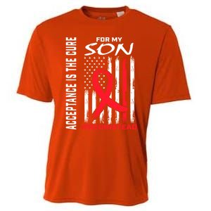 Acceptance Redinstead Wear Red Instead Autism Son Usa Flag Cute Gift Cooling Performance Crew T-Shirt