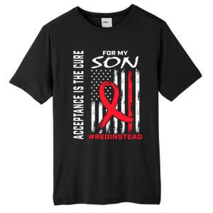 Acceptance Redinstead Wear Red Instead Autism Son Usa Flag Cute Gift Tall Fusion ChromaSoft Performance T-Shirt