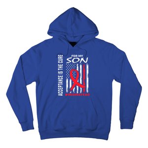 Acceptance Redinstead Wear Red Instead Autism Son Usa Flag Cute Gift Hoodie