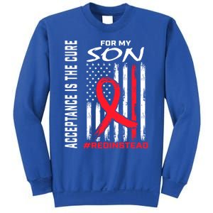 Acceptance Redinstead Wear Red Instead Autism Son Usa Flag Cute Gift Sweatshirt