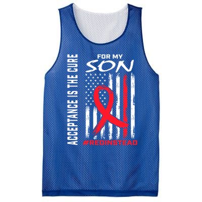 Acceptance Redinstead Wear Red Instead Autism Son Usa Flag Cute Gift Mesh Reversible Basketball Jersey Tank