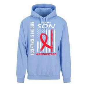 Acceptance Redinstead Wear Red Instead Autism Son Usa Flag Cute Gift Unisex Surf Hoodie