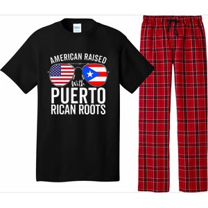 American Raised With Puerto Rican Roots USA Puerto Rico Flag Pajama Set