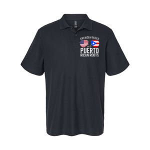 American Raised With Puerto Rican Roots USA Puerto Rico Flag Softstyle Adult Sport Polo