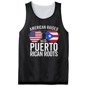 American Raised With Puerto Rican Roots USA Puerto Rico Flag Mesh Reversible Basketball Jersey Tank