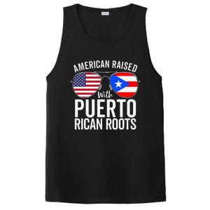 American Raised With Puerto Rican Roots USA Puerto Rico Flag PosiCharge Competitor Tank