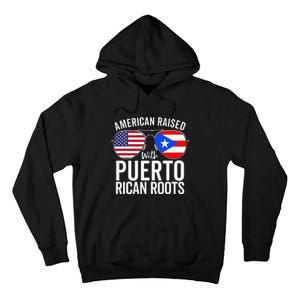 American Raised With Puerto Rican Roots USA Puerto Rico Flag Tall Hoodie