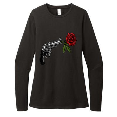 A Revolver With A Rose For Gun Lovers 2nd Adt 2a Gift Womens CVC Long Sleeve Shirt