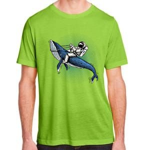 Astronaut Riding Whale In Space Blue Graphic Great Gift Adult ChromaSoft Performance T-Shirt