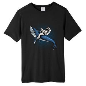 Astronaut Riding Whale In Space Blue Graphic Great Gift Tall Fusion ChromaSoft Performance T-Shirt