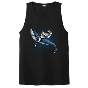 Astronaut Riding Whale In Space Blue Graphic Great Gift PosiCharge Competitor Tank