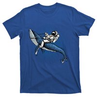 Astronaut Riding Whale In Space Blue Graphic Great Gift T-Shirt