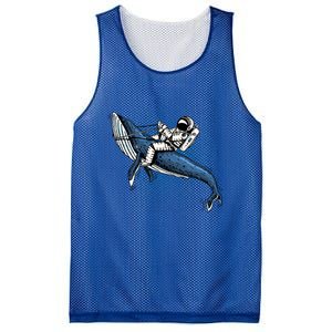 Astronaut Riding Whale In Space Blue Graphic Great Gift Mesh Reversible Basketball Jersey Tank