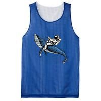 Astronaut Riding Whale In Space Blue Graphic Great Gift Mesh Reversible Basketball Jersey Tank