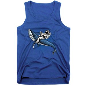 Astronaut Riding Whale In Space Blue Graphic Great Gift Tank Top