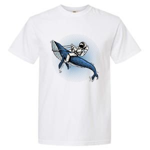 Astronaut Riding Whale In Space Blue Graphic Great Gift Garment-Dyed Heavyweight T-Shirt