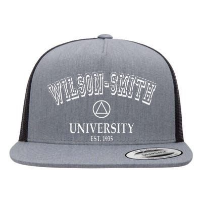 Addiction Recovery WILSON SMITH UNIVERSITY Alcoholics AA Flat Bill Trucker Hat