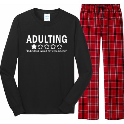 Adulting Ridiculous Would Not Recommend Long Sleeve Pajama Set