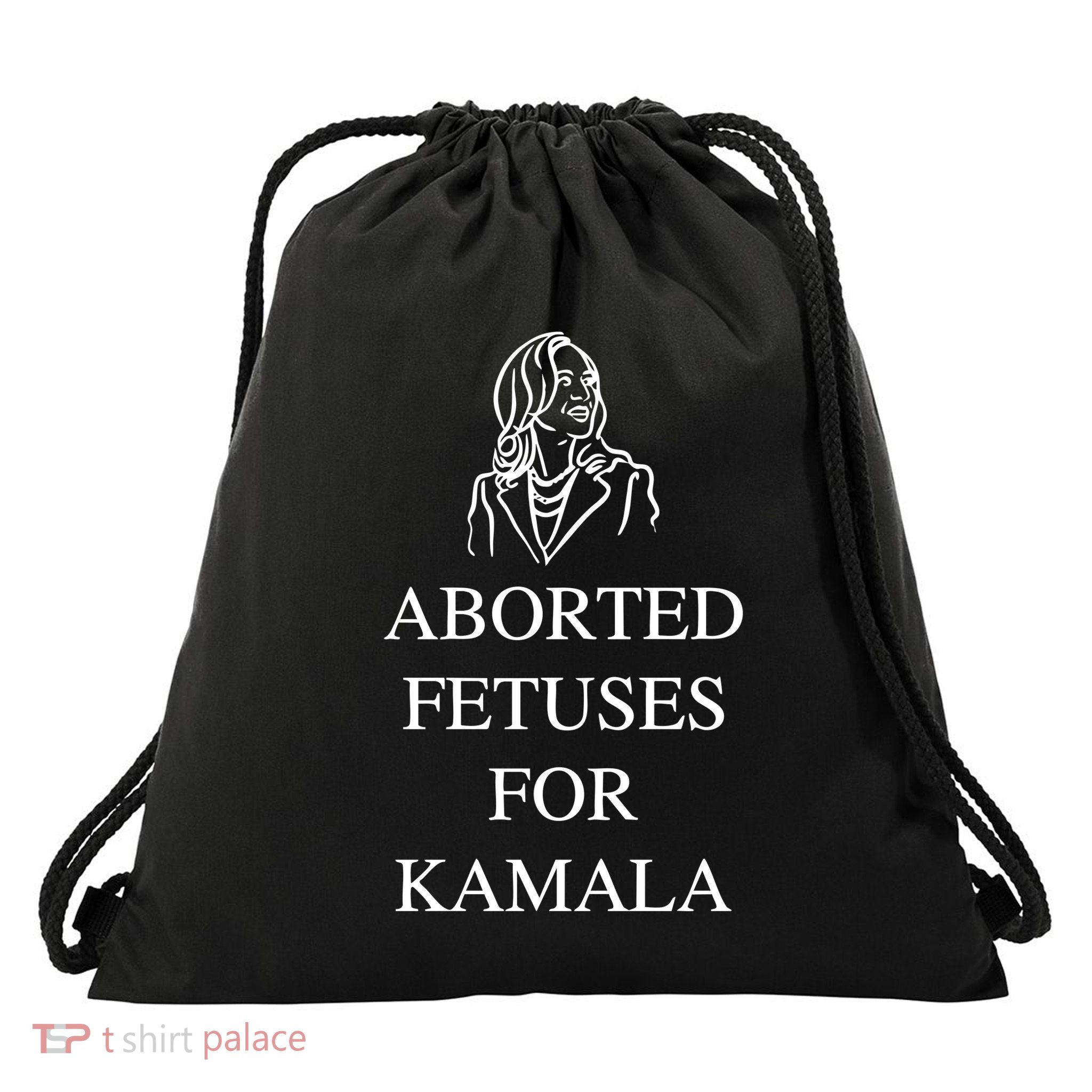 Alex Rosen Wearing Aborted Fetuses For Kamala Drawstring Bag