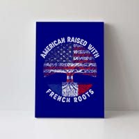 American Raised With French Roots France Us Flag Meaningful Gift Canvas