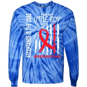 Acceptance Redinstead Wear Red Instead Autism Son Little Meaningful Gift Tie-Dye Long Sleeve Shirt