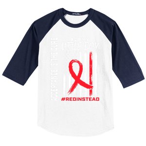 Acceptance Redinstead Wear Red Instead Autism Son Little Meaningful Gift Baseball Sleeve Shirt