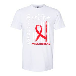 Acceptance Redinstead Wear Red Instead Autism Son Little Meaningful Gift Softstyle CVC T-Shirt