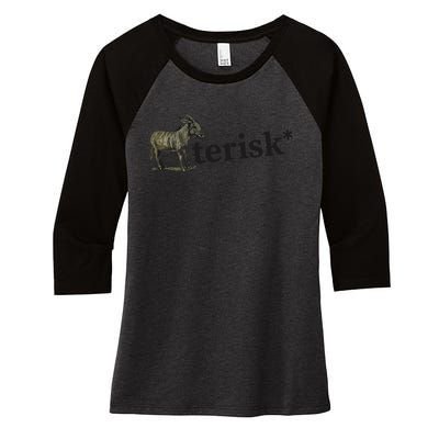 Asterisk Reader Writer Women's Tri-Blend 3/4-Sleeve Raglan Shirt