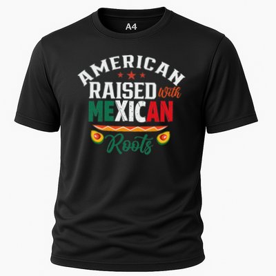 American Raised With Mexican Roots Lover Country Mexico Us Cooling Performance Crew T-Shirt