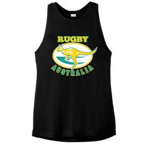 Australia Rugby Wallabies Rugby Jersey Australian Flag Ladies PosiCharge Tri-Blend Wicking Tank